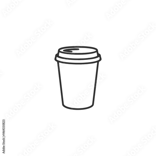 Minimal coffee to-go cup outline icon