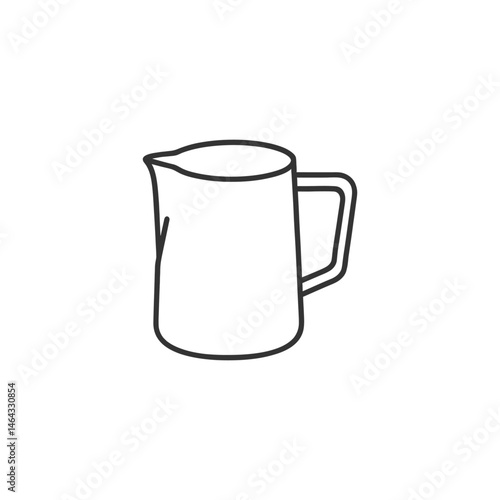Minimal milk frothing pitcher line icon