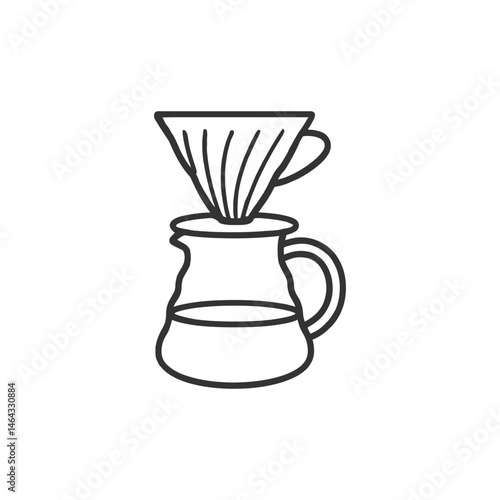 Outline V60 pour over coffee icon