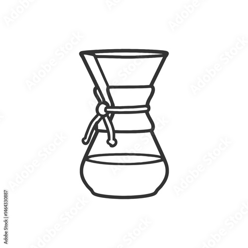 Minimal pour over coffee brewer icon