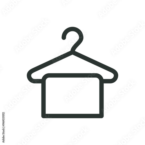 Clothes on hanger line icon, dry cleaning vector symbol with editable stroke