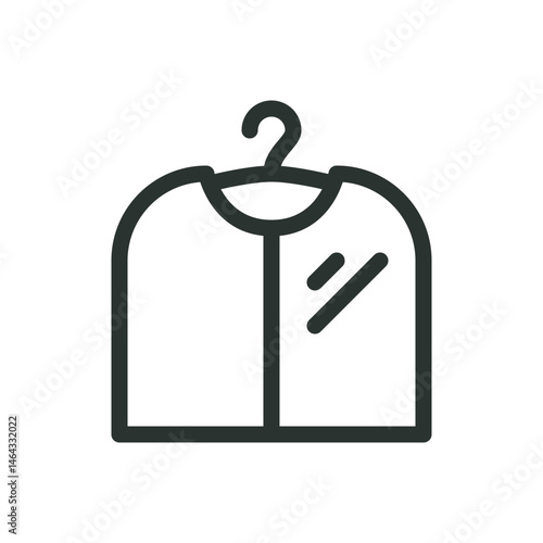 Dry cleaning line icon, clothes cover vector symbol with editable stroke