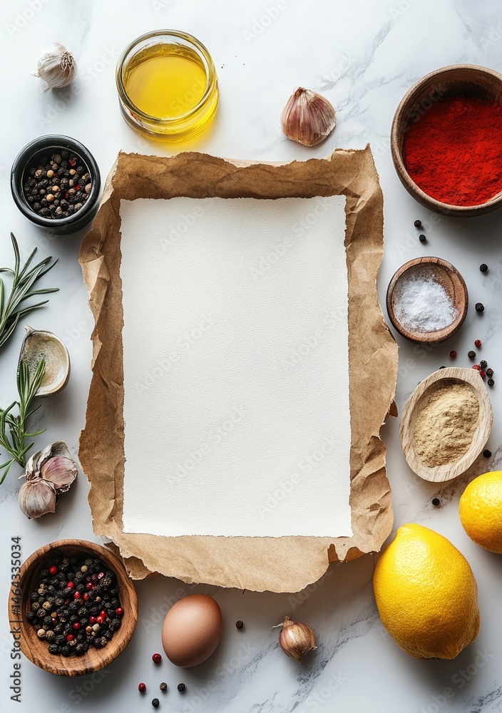 custom made wallpaper toronto digitalBlank Recipe Page Surrounded by Food