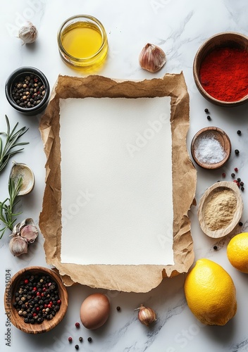 Wallpaper Mural Blank Recipe Page Surrounded by Food Torontodigital.ca