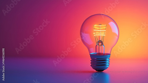 Artistic lightbulb photo with a focus on business growth and clear space for your message