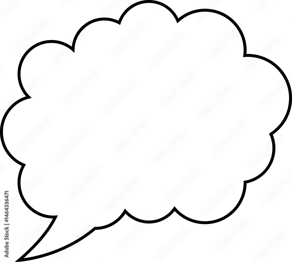Trendy think bubble in flat style. Think bubble isolated on white background. Cloud line icon art Trendy think bubble in flat style. Think bubble isolated on white background. Cloud line icon art