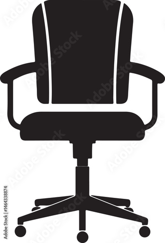 office chair silhouette, black and white silhouette, vector and illustration