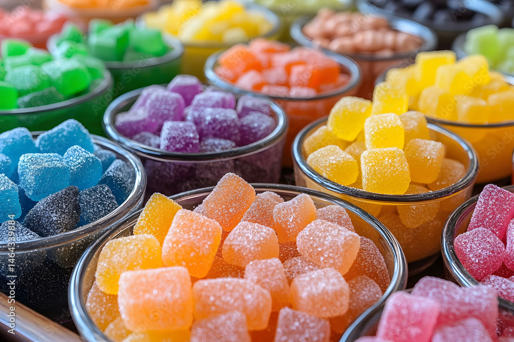 Colorful Assortment of Sugary Candy - Bright and Sweet Treats for Dessert Displays