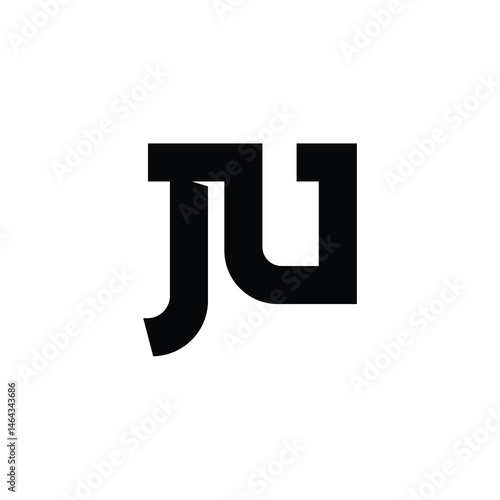 JU monogram logo design letter text name symbol monochrome logotype alphabet character simple logo
