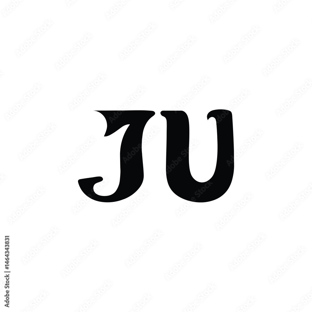 JU monogram logo design letter text name symbol monochrome logotype alphabet character simple logo JU monogram logo design letter text name symbol monochrome logotype alphabet character simple logo