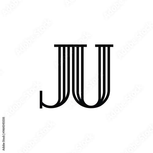 JU monogram logo design letter text name symbol monochrome logotype alphabet character simple logo