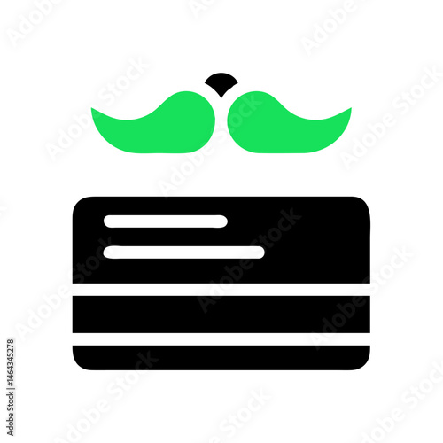 Abstract business card design with mustache icon for barber shop aesthetics