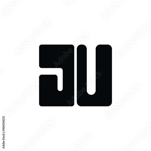 JU monogram logo design letter text name symbol monochrome logotype alphabet character simple logo