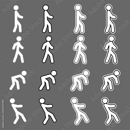 white Stickman stick man figure people stick figure stick silhouette human silhouette pictogram