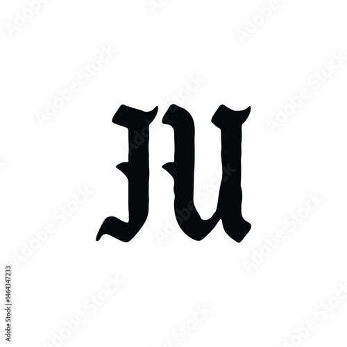 JU monogram logo design letter text name symbol monochrome logotype alphabet character simple logo