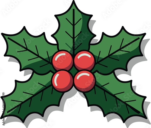 Mistletoe-Inspired Christmas Clipart Design
