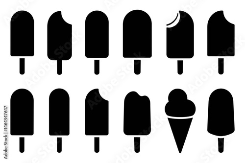 Ice cream popsicle summer dessert vector graphics
