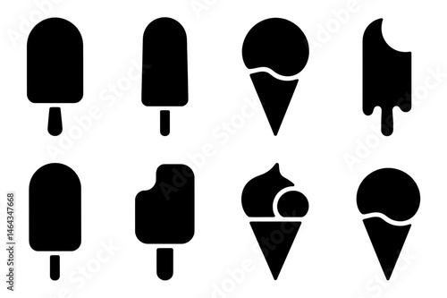 Ice cream popsicle summer treat vector collection