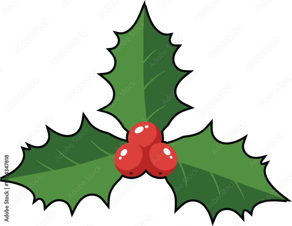 Winter Holiday Element – Holly and Berries Winter Holiday Element – Holly and Berries