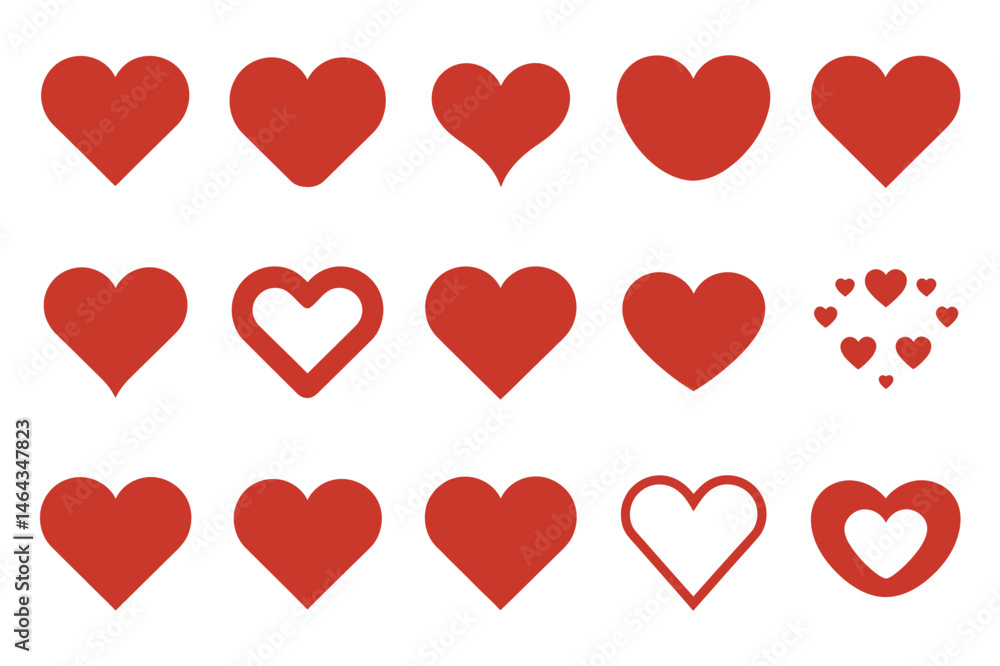 Red heart shapes vector graphic love valentine day Red heart shapes vector graphic love valentine day