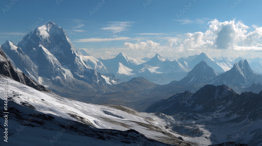 Obraz premium Highaltitude scenery reveals a world untouched by civilization