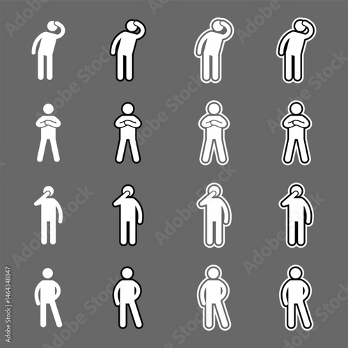 white Stickman stick man figure people stick figure stick silhouette human silhouette pictogram