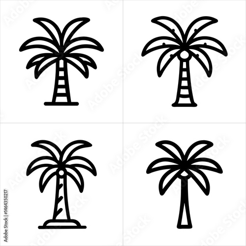 palm tree icon set
