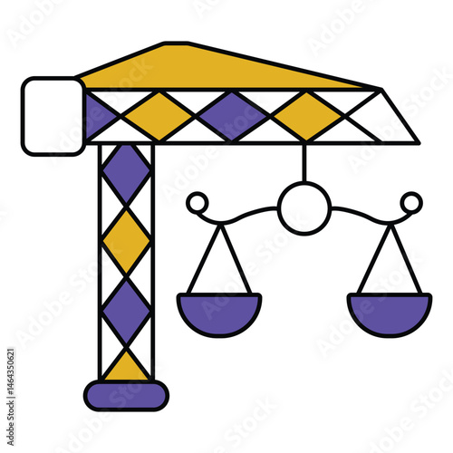 Justice System Construction Law Icon with Gavel vector design