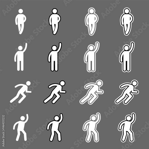 white Stickman stick man figure people stick figure stick silhouette human silhouette pictogram