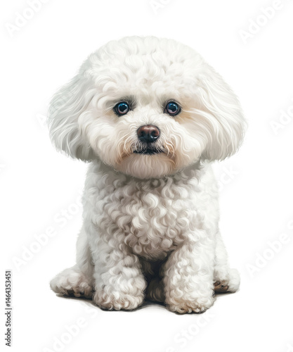 A cute white poodle puppy, a small fluffy purebred canine, sits near an adorable Shih Tzu dog and its puppy