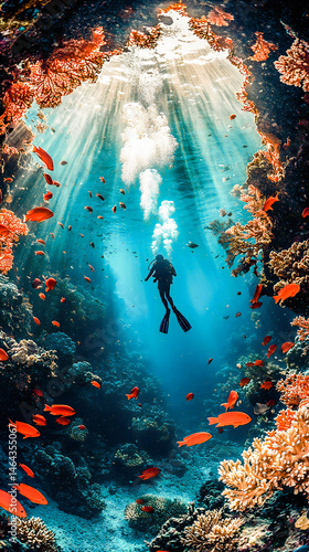 scuba diver in the underwater