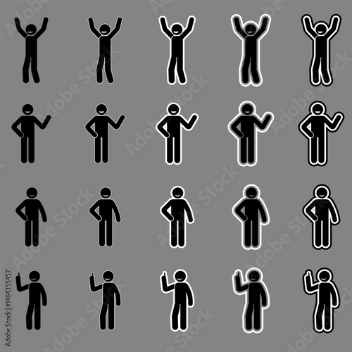 black Stickman stick man figure people stick figure stick silhouette human silhouette pictogram