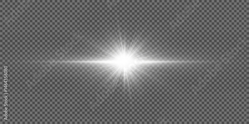 A bright flash of light. Light sparkles. Light effect. Light star.
