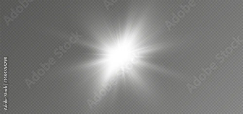 A bright flash of light. Light sparkles. Light effect. Light star.