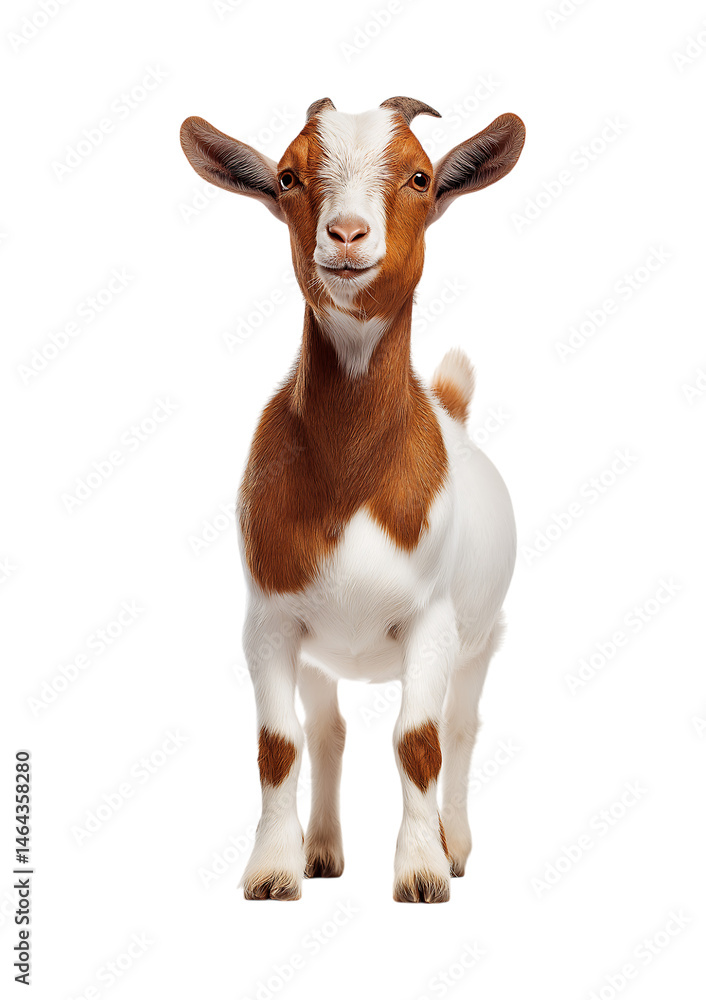 A goat standing on its hind legs, looking at the camera with a transparent background. A goat standing on its hind legs, looking at the camera with a transparent background.