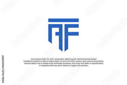 letter a f or f a shield minimal logo