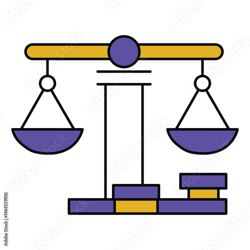 Justice System Banking Law vector Icon design with Gavel