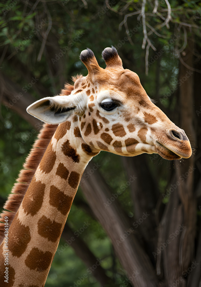 Obraz premium Giraffe profile, close-up