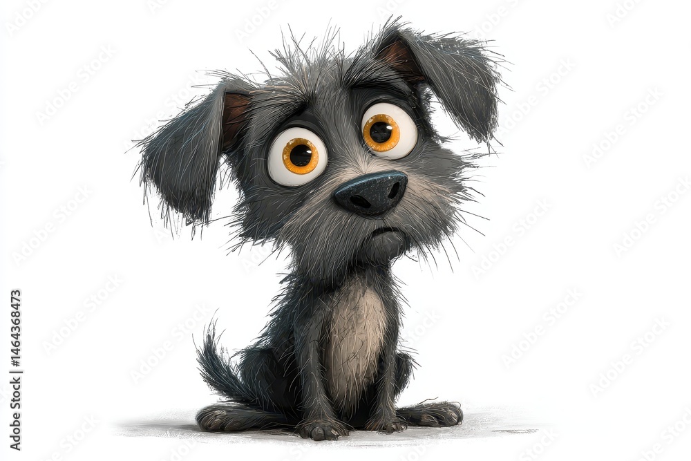 Digital illustration of a sad, cartoonish dog. Digital illustration of a sad, cartoonish dog.