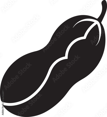 lima bean silhouette, black and white silhouette, vector and illustration