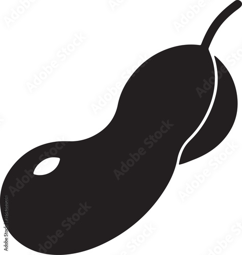 lima bean silhouette, black and white silhouette, vector and illustration