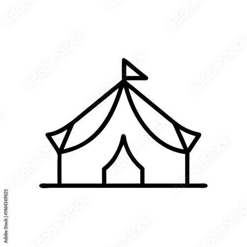 Mina Tents Icon - Simple Line Art of a Camping Tent  