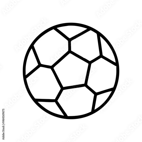 Black outline soccer ball icon on white background  