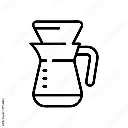 Coffee pot illustration in minimalist style with clear lines  