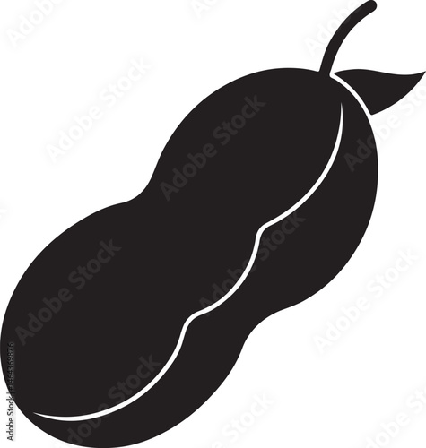 lima bean silhouette, black and white silhouette, vector and illustration