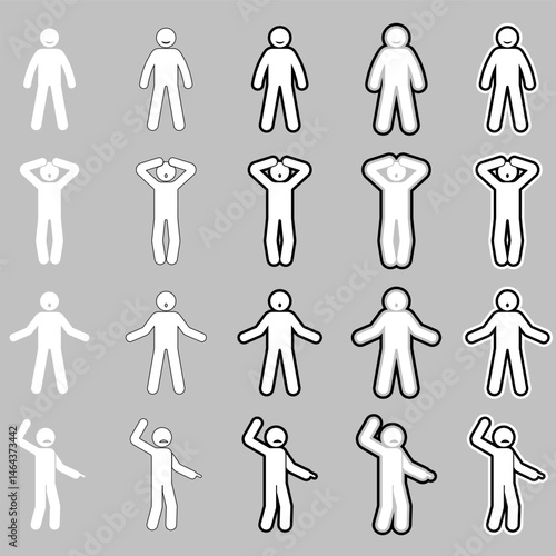 white Stickman stick man figure people stick figure stick silhouette human silhouette pictogram