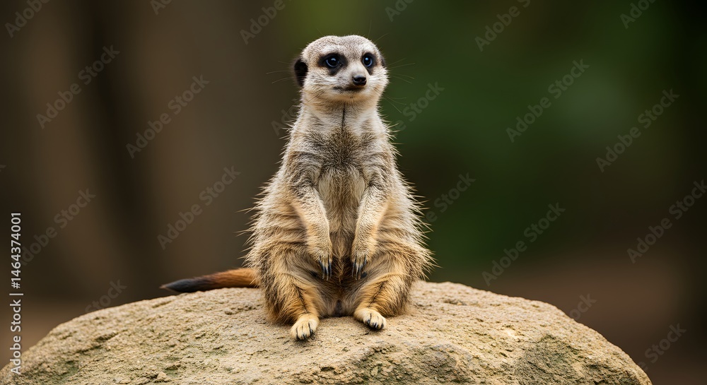Fototapeta premium Meerkat Sitting on Rock