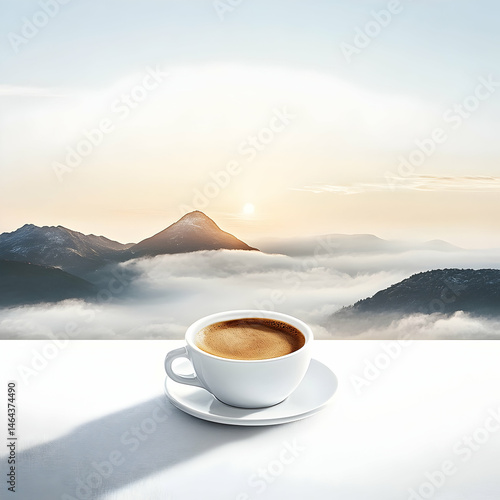 Sunrise coffee mountains view