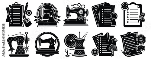 Set vector illustration Sewing icon