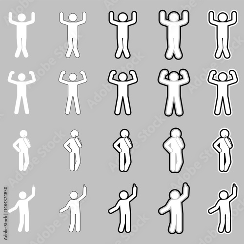 white Stickman stick man figure people stick figure stick silhouette human silhouette pictogram